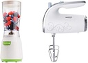 BRENTWOOD APPLIANCES KIT5BTW918W Brentwood JB-191 14oz Personal Blender and HM-48W Lightweight 5-Speed Electric Hand Mixer Set, White, One Size, Multi
