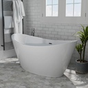 Empava Freestanding Bathtub,59 in Soaking Tub,Luxury Acrylic Stand Alone Tub Included Overflow and Drain for Bathroom, Glossy White,cUPC Certified