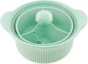 42oz Microwave Silicone Steamer 3 Compartmented for Vegetables/Fish/Baby Food, Oven & Dishwasher Safe, Easy Clean, Microwave Pot with Handle & Lid, 100% Food Grade Steamer Bowl(green,L)
