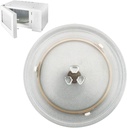 Universall Microwave Glass Turntable Plate, 9.6" 10" 12.4" Round Microwave Glass Plate, 0.2" Thick, Microwave Glass Tray With Microwave Turntable Coupler And Ring, Replacement Accessories ( Color : Cl
