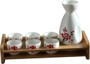 Sake Set, Saki Cups，Crafts Cup Ceramic Sake Set， Sake Set Japanese with shelf 7Piece Sake Cup Set Traditional Porcelain Pottery Ceramic Cups Crafts Wine Glasses,F (Color : B) (Color : Onecolor)