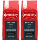 Community Coffee Signature Blend, 64 Ounces Ground Coffee, Dark Roast, 32 Ounce Bag (Pack of 2)