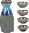 1set Japanese Sake Pot Set Sake Cups Ceramic Serving Pot Wine Cups Cute for Tea House Home Hotel