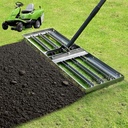 Lawn Leveling rake 34.1"x9.4" Levelawn Tool with 70.5" Adjustable Long Handle Heavy Duty Landscape Leveling Rake Lawn Leveler Yard Tool for Backyard, Golf Course, Garden, Pasture, Farm