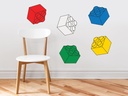 Sunny Decals 3D Building Block Wall Decal - Set of 5 Removable Kids Fabric Wall Sticker