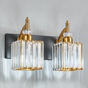 Modern Vanity Lights Black Gold 2 Light Bathroom Vanity Light Crystal Bathroom Light Fixtures Over Mirror