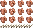 METALLIXITY Round Wood Drawer Knob, 35mm Dia, 12Pcs, Dark Red Wood, Rustic Vintage Style, Perfect for Drawer, Cupboard