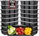 WDF 25 Pack Small Meal Prep Containers 3 Compartments with Lids - Disposable Snack Box Container - Disposable Bento Boxes - Reusable Travel Lunch Boxes for Halloween/Office/Picnic/Microwave Safe