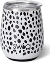 Swig Life 14oz Insulated Wine Tumbler with Lid | 40+ Pattern Options | Dishwasher Safe, Holds 2 Glasses, Stainless Steel Outdoor Wine Glass (Spot On)