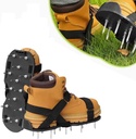 Lawn Aerator Shoes with Laces Adjustable Straps Free-Installation Spike Sandals for Grass Garden Soil Yard Tool Patio Garden One-Size-Fits-All Easy to Use (Black)