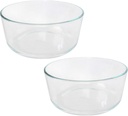 Pyrex Simply Store 7203 6/7-Cup Round Clear Glass Food Storage Bowl - 2 Pack Made in the USA