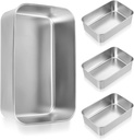 4 Pcs Stainless Steel Bread Pan for Baking, 8.7"x6" Stainless Steel Loaf Pans set, for Oven Homemade Banana Sandwich Sourdough Meat Bread Baking, Deep Loaf Pan Box Tin Healthy Sturdy Easy Release