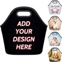 Personalized Lunch Bag Lunch Box for Women Men, Custom Image Text Photo Reusable Insulated Lunch Tote Bag Box for Work Travel Picnic