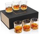 JSEIAJB Whiskey Glasses Set Of 6,10oz/300ml Old Fashioned Crystal Glass For Liquor Bourbon Kitchen Accessories
