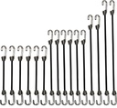 Mini Bungee Cords with Hooks. Versatile Outdoor Bungee Cord Set. Includes, 2inch, 4inch, 6inch, and 8inch, Totaling 16 Bungee Cords. (16pcs, Black, Four Sizes)