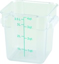 Winco Square Storage Container, 4-Quart,Clear