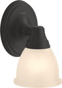 Kohler Forte Bathroom Vanity Light Fixture, Wall Sconce Lighting, Position Facing Up or Down, UL Listed, 1 Light, Matte Black