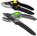 MANUFORE 2 Pack 8in Gardening Sharp Scissors Bypass and Anvil Pruning Shears with Adjustable Handle Opening Width and Fully Hardened Carbon Steel Blades
