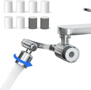 Frizzlife Water Filter for Sink Faucet Extender Aerator, 9pcs Filter Reduce 99% Chlorine, 1080° Rotating Brass Swivel Aerator, 2 Modes Attachment Faucet Filter for Skin/Kitchen/Bathroom Sink, FF1080