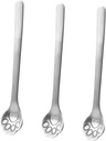 Mobestech 3Pcs Stainless Steel Coffee Spoons with Design Comfortable Handle Stirring Scoops for Coffee Tea Dessert Ice Suitable for Restaurants and Milk Tea Shops