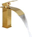 Bathroom Sink Faucet Single Handle Faucet Countertop Mount Gold Polished Waterfall Mixer Faucet Brass Single Handle Faucet
