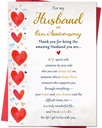 Romantic Anniversary Card for Husband, Funny Anniversary Card Gifts from Wife, Sweet Wedding Day Gifts for Husband