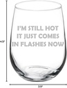 Wine Glass Goblet Funny Menopause I'm Still Hot It Just Comes In Flashes Now (17 oz Stemless)