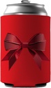 Bow Cheerleading Coquette Red Can Cooler Beer Soda Drink Insulated Holder Sleeve Hugger