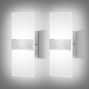 Lightess Dimmable Wall Sconces Set of 2, Modern LED Wall Lamp 12W for Hallway Bedroom Living Room, Cool White, HS821-2