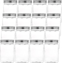 Bekith 16 Pack Clear Plastic Jars With Screw On Lids, 16 OZ Airtight Containers for Food Storage, Refillable Square Empty Plastic Storage Jars for Dry Food, Peanut Butter, Honey, BPA Free