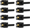 8 Pack Matte Black Door Handles Privacy Door Levers, Heavy Duty Bed and Bath Door Locks Interior Door Knobs, Reversible Keyless Flat Levers with Square Rosette