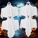 31 Inch Halloween Hanging Ghosts Decoration Outdoor, Indoor Cute Flying White Ghost Decor for Home Halloween Party, Porch, Yard, Garden, Spooky Stuff Props (4 PCS Ghost)