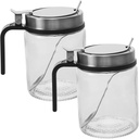 PRETYZOOM 2set Ergonomic Handle Small Container Spoon Spice Jars Spoon for Seasoning Dispenser Portable Spice Bottle for Kitchen