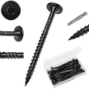 #14×6Inch Structural Screws, 30pcs Carbon Steel Rustproof Deck Screws,Black Heavy Duty Outdoor Wood Screws with T30 Drill Bit, No Pre-Drilling Required Star Drive