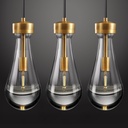 Espird Raindrop Pendant Lights - Brass Pendant Lights Kitchen Island, Teardrop Island Lights for Kitchen Set of 3 Modern Chandelier Pendant Light for Bedroom Bathroom Living Room