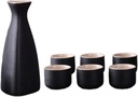 Japanese Sake Set with Pot and Cups for Serving, 150ml and 25ml Sizes, Ideal for Office or Bar