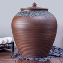 Ceramic Rice Bucket, Ceramic Rice Storage Containe, Rice Container, Food Storage Container, Food Storage Jar and Ceramic Rice Jar with Lid, for Rice Noodles Snacks(56x46x26cm/50kg)