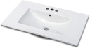 VINGLI 30 In Vanity Top Sink, 3 Pre-Drilled Standard 1 3/8" Faucet Holes,1 3/4" Diameter of Center Hole,Modern Rectangular Ceramic Single Sink Basin Vanity Top, 30" W x 18 1/3" D x 6 1/2" H,White