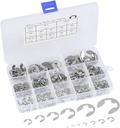 [400Pcs] E-Clip Circlip Ring 13 Sizes External 304 Stainless Steel Retaining Ring Assortment Kit (Silver)