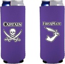Captain and First Mate Slim Can Coolie Set (Purple)