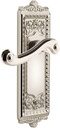 Grandeur Winnew_PSG_234 Windsor Solid Brass Rose Right Handed Passage Door Lever Set with Newport Lever and 2-3/4" Backset - Polished Nickel