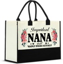 Nvhai Funny Nana Gifts for Grandma, Gifts for Nana Grandma Christmas Birthday Mother's Day, Important Nana Canvas Tote Bag for Women Shopping Grocery Bag