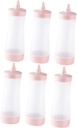 6pcs Bbq Sauce Mustard Condiment Bottles Squeeze Dispensers for Ketchup Dressing Sandwiches