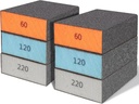 BOSHCRFAT 6 Pack Sanding Sponge, Washable and Reusable Sanding Block for Wood Drywall Metal Glasses Coarse/Medium/Fine/Superfine in 60/120/220 Grit Sandpaper Block