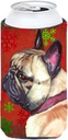 Caroline's Treasures LH9580TBC French Bulldog Frenchie Red Snowflakes Holiday Christmas Tall Boy Hugger Can Cooler Sleeve Hugger Machine Washable Drink Sleeve Hugger Collapsible Insulator Beverage Ins