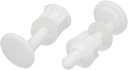 uxcell 29mm x 65mm White Plastic Round Shaped Toilet Seat Hinge Bolt 2pcs