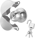 simarro Door Knob Lock Out Device, Door Handle Lock Cover with Padlock and Keys, Prevents Turning of Door Knob and Entering Keyholes for Covering Door Handles Faucets Valves(Silver)
