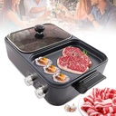 Smokeless BBQ Hotpot Grill Combo, Electric Nonstick Grill Hot Pot with Separate Dual Temperature Control, Heats Up Quickly and Evenly, Non-Stick Surface and Easy Cleaning, for Gift, Party