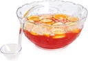 Premium Quality Plastic Punch Bowl With Ladle - Large 2 Gallon Bowl With 5 oz Ladle by Upper Midland Products