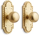 Signature Hardware 444859 Marconi Solid Brass Passage Door Knob Set with 2-3/4" Backset - Satin Brass
